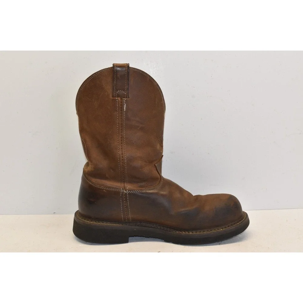 Justin Men's Balusters 11 Inch Steel Toe Work Boots Size 12D Style 4445 Oil Slip